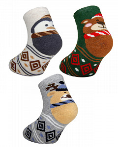 Махровые носки с новогодним принтом для детей ARTI